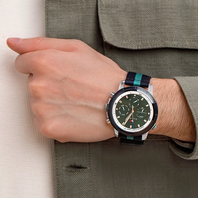 Tommy Hilfiger Troy Multifunction Two-tone Nylon Nato Men's Watch- 1792107